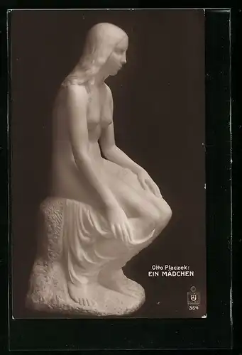 AK Otto Placzek, die Skulptur Ein Mädchen