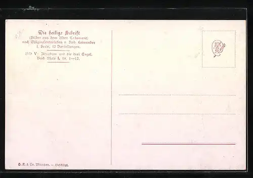 Künstler-AK Die heilige Schrift Nr. 1 /5: Abraham und die drei Engel