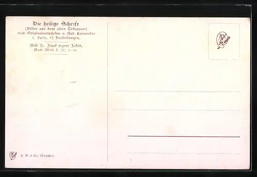 AK Isaak segnet Jakob, Buch Mose I. 27, 1-18