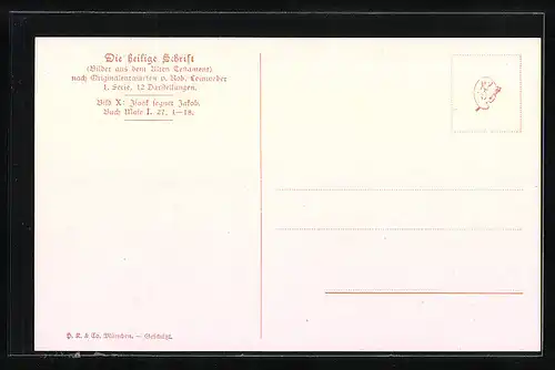 AK Isaak segnet Jakob, Buch Mose I. 27, 1-18