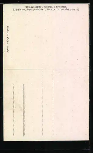 Künstler-AK H. Junker: Köhlerhütte im Wald