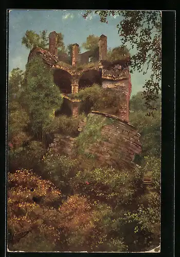 Künstler-AK Heinrich Hoffmann: Heidelberg, der gesprengte Turm oder Krautturm