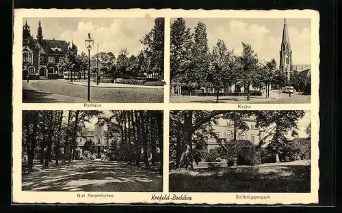 AK Krefeld-Bockum, Rathaus, Kirche, Gut Neuenhofen, Sollbrüggenpark