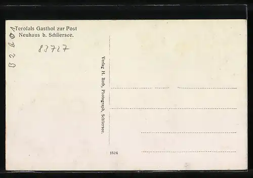 AK Neuhaus bei Schliersee, Terofals Gasthof zur Post