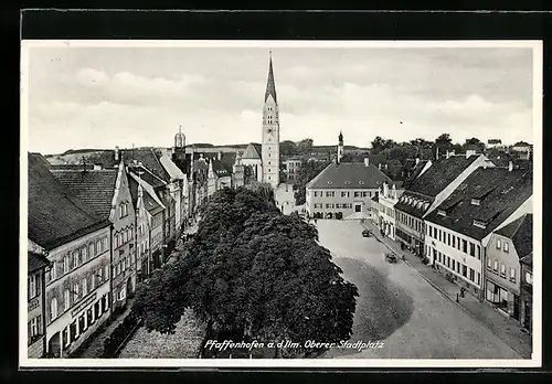 AK Pfaffenhofen a. d. Ilm, Oberer Stadtplatz aus der Vogelschau