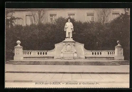 AK Bonn-sur-le-Rhin, Monument de Guillaume I.