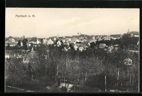 AK Marbach a. N., Ortsansicht aus der Vogelschau