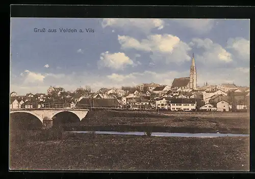 AK Velden a. Vils, Ortsansicht aus der Vogelschau