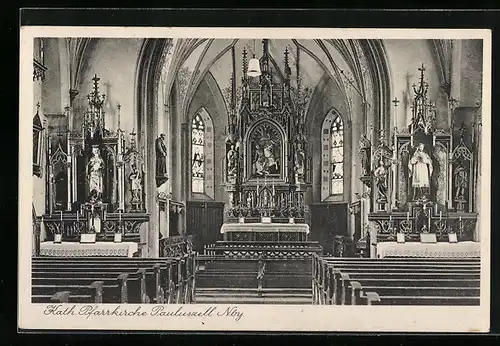 AK Pauluszell i. Nby., Inneres der Kath. Pfarrkirche