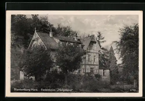 AK Blankenburg /Harz, Ferienheim Helgoland