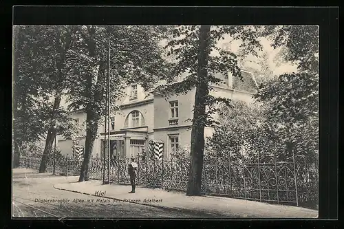 AK Kiel, Düsternbrooker Allee mit Palais des Prinzen Adalbert