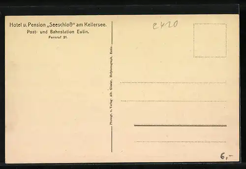 AK Eutin, Hotel und Pension Seeschloss am Kellersee