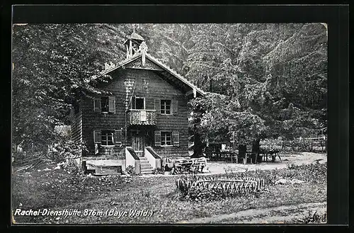 AK Rachel-Diensthütte, Ansicht mitten im Wald