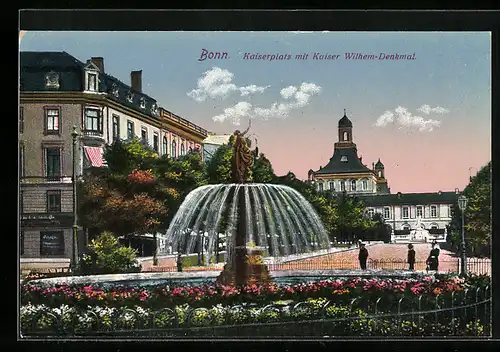 AK Bonn, Kaiserplatz mit Kaiser Wilhelm-Denkmal