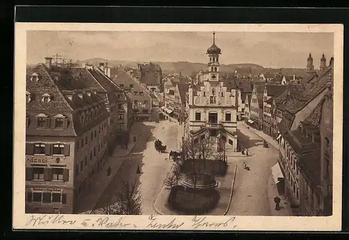 AK Kempten i. Allg., Rathausplatz aus der Vogelschau