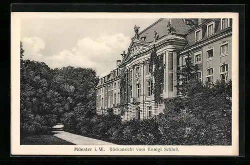 AK Münster i. W., Rückansicht vom Königl. Schloss