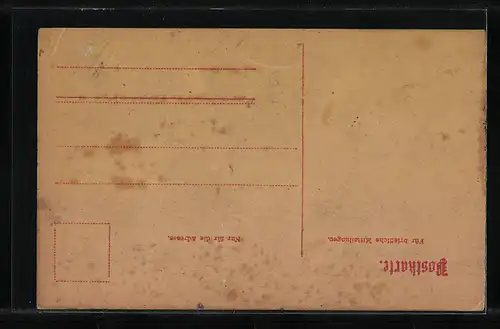 Künstler-AK Handgemalt: Landschaft mit einem Felsen