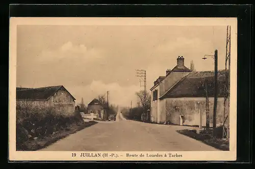 AK Juillan, Route de Lourdes à Tarbes
