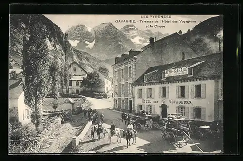 AK Gavarnie, Terrasse de l'Hotel des Voyageurs