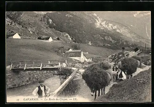 AK Gavarnie, La Route du Cirque, Vue generale