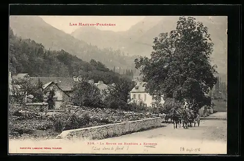 AK Baréges, la route de Baréges a Esterre