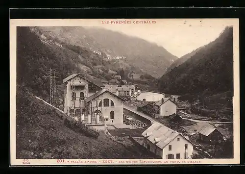 AK Eget, Vallée d`Aure, Les Usines Électriques, Au fond le Village