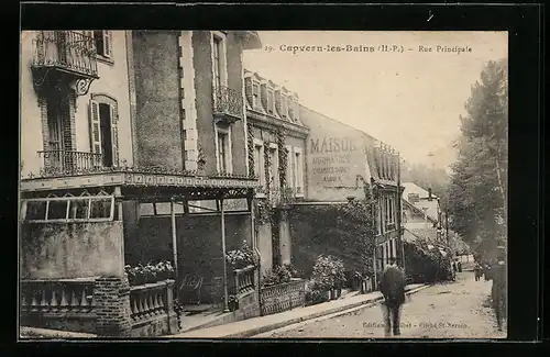 AK Capvern-les-Bains, Rue Principale, Strassenpartie