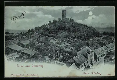 Mondschein-AK Godesberg, Ruine Godesberg