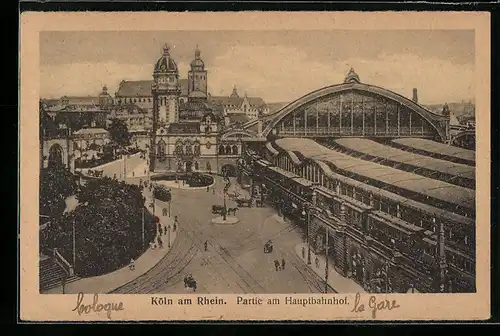 AK Köln am Rhein, Strassenpartie am Hauptbahnhof