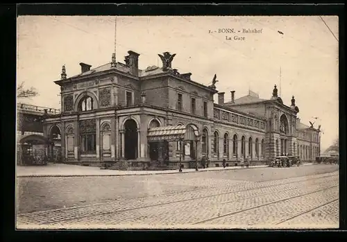 AK Bonn, Strassenpartie am Bahnhof