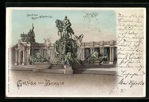 AK Berlin, Denkmal Kaiser Wilhelm d. Grossen