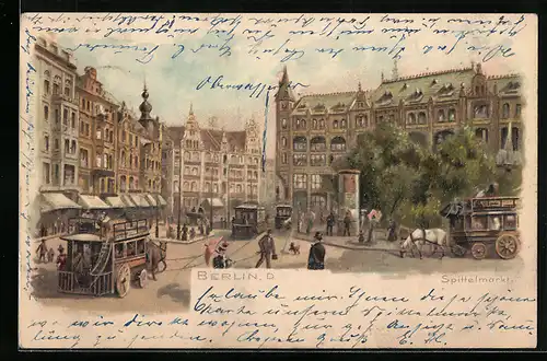 Lithographie Berlin, Verkehr am Spittelmarkt