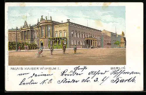 Lithographie Berlin, Palais Kaiser Wilhelm I.