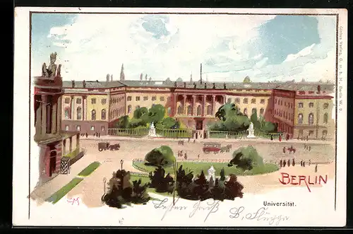 Künstler-AK Carl Münch: Berlin, Ansicht der Universität