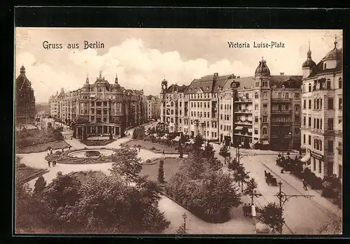 AK Berlin-Schöneberg, Victoria Luise-Platz mit Brunnen