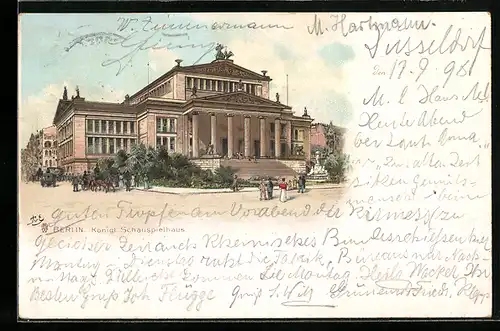 Lithographie Berlin, Gendarmenmarkt, Königl. Schauspielhaus