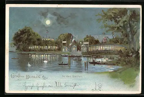 Lithographie Berlin-Tiergarten, In den Zelten