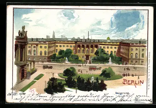 Künstler-AK Carl Münch: Berlin, Ansicht der Universität