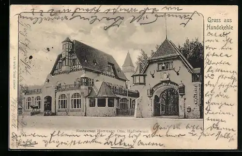 AK Berlin-Grunewald, Hundekehle, Restaurant Herrmann Otto