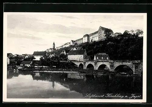 AK Kirchberg, Teilansicht mit Brücke über die Jagst