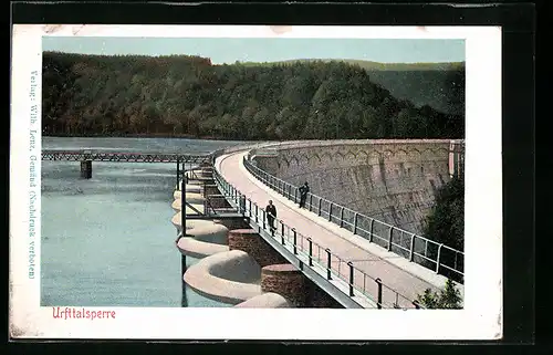 AK Gemünd, Urfttalsperre, Wasser-Überlauf an der Staumauer