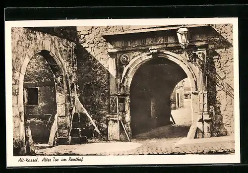 AK Kassel, Altes Tor im Renthof in der Altstadt