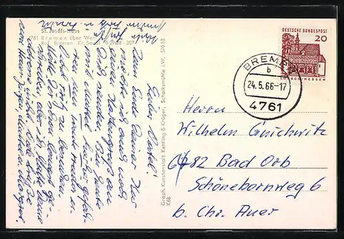 AK Bremen, Partie am St. Josefs-Haus