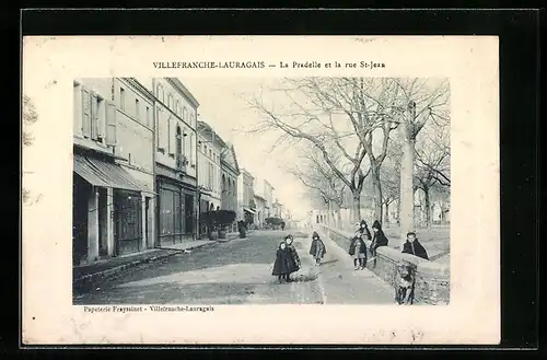 Präge-AK Villefranche-Lauragais, La Pradelle et la rue St-Jean