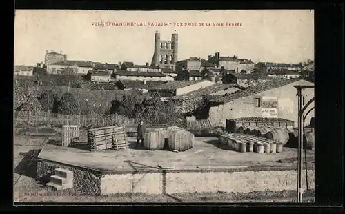 AK Villefranche-Lauragais, Vue Prise de la Voie Ferree