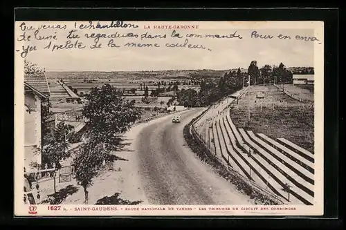 AK Saint Gaudens, Route Nationale de Tarbes, les Tribunes du Circuit des Comminges