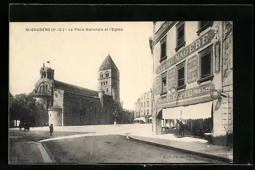 AK St-Gaudens, La Place Nationale et l`Eglise