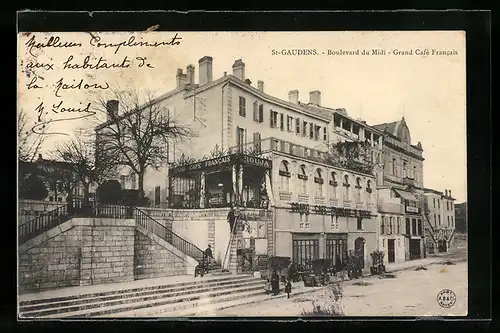 AK St-Gaudens, Boulevard du Midi, Grand Cafe Francais