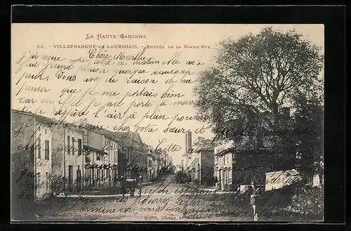 AK Villefranche-de-Lauragais, Entree de la Grand Rue