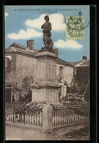 AK Nieul le-Dolent, Monument aux Morts Guerre 1914-1918